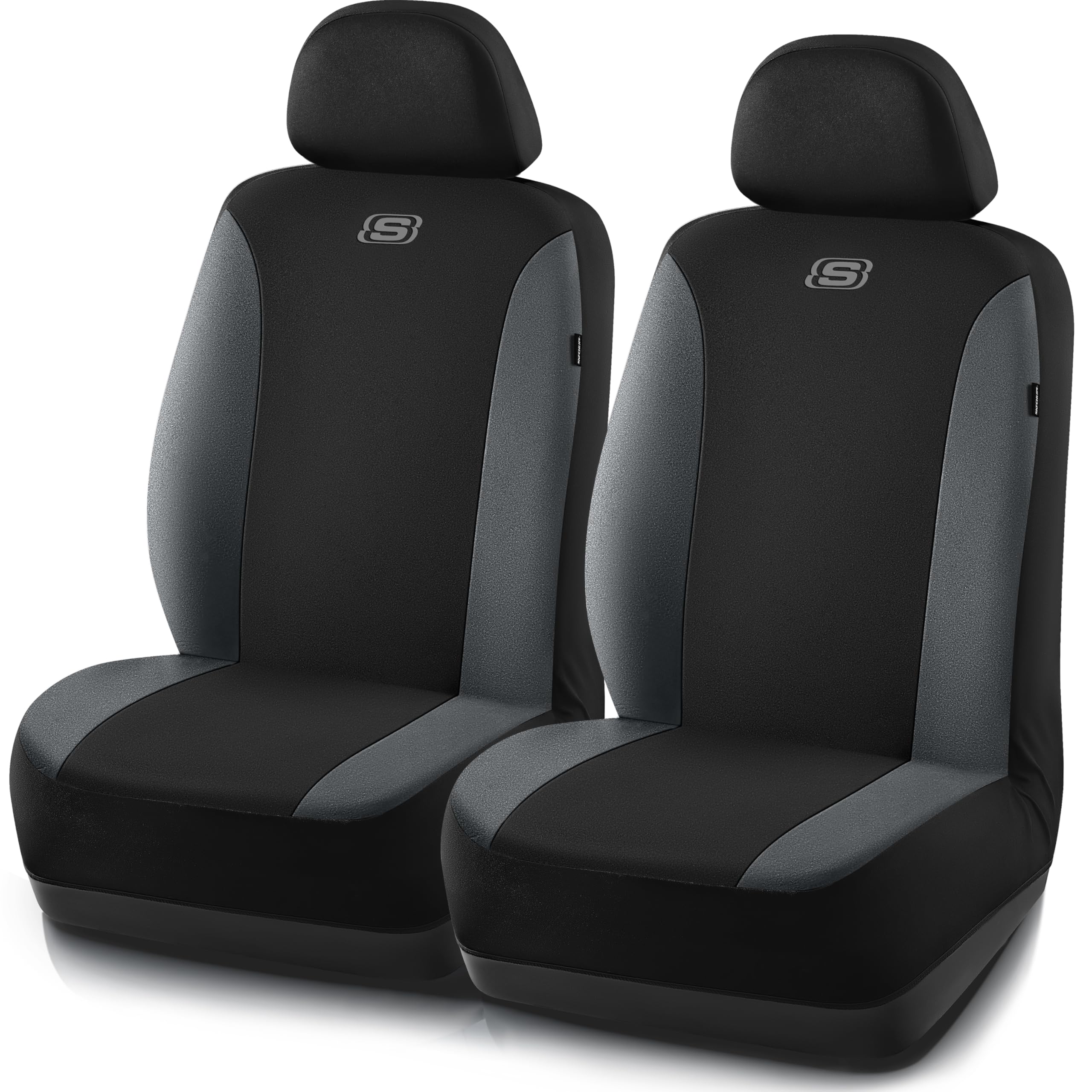 Photo 1 of Skechers Seat Covers, Premium Breathable Polyester Car Seat Covers, Car Seat Covers Front Seats Airbag Compatible, Automotive Comfort for Most Cars, Vans, Trucks, SUVs (Two Front, Grey)