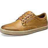 Jousen Men's Fashion Sneakers Leather Retro Casual Shoes for Men Breathable Dress Mens Sneakers