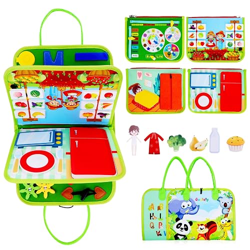Guolely Busy Board - Montessori Toys for 1 2 3 4 Year Old with Life ...