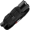 TH1 Tactical Flashlight Holster Duty Belt Pouch Stretchable Rotatable Clip 360 Degree Holder for Police Military Security Belt