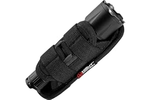 NP NIGHT PROVISION TH1 Tactical Flashlight Holster Duty Belt Pouch Stretchable Rotatable Clip 360 Degree Holder for Police Military Security Belt