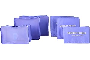 VAYEEBO 6 sets travel Organizers Packing Cubes Luggage Organizers Compression Pouches (purple)