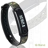 Q-Band Fitness Tracker - Watch, Activity, Steps, Fitness, Calories & Sleep Tracker Wristband - Wireless Bluetooth Synchronization with iPhone & Android Devices - Durable Battery- OLED Display