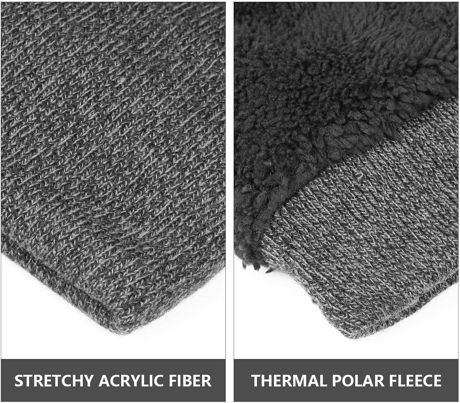 OZERO Winter Beanie Daily Hat Warm Polar Fleece Ski Stocking Skull Cap for Men and Women Gray: Clothing