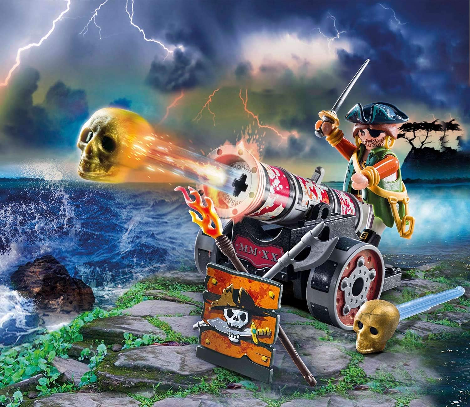 playmobil pirate cannon