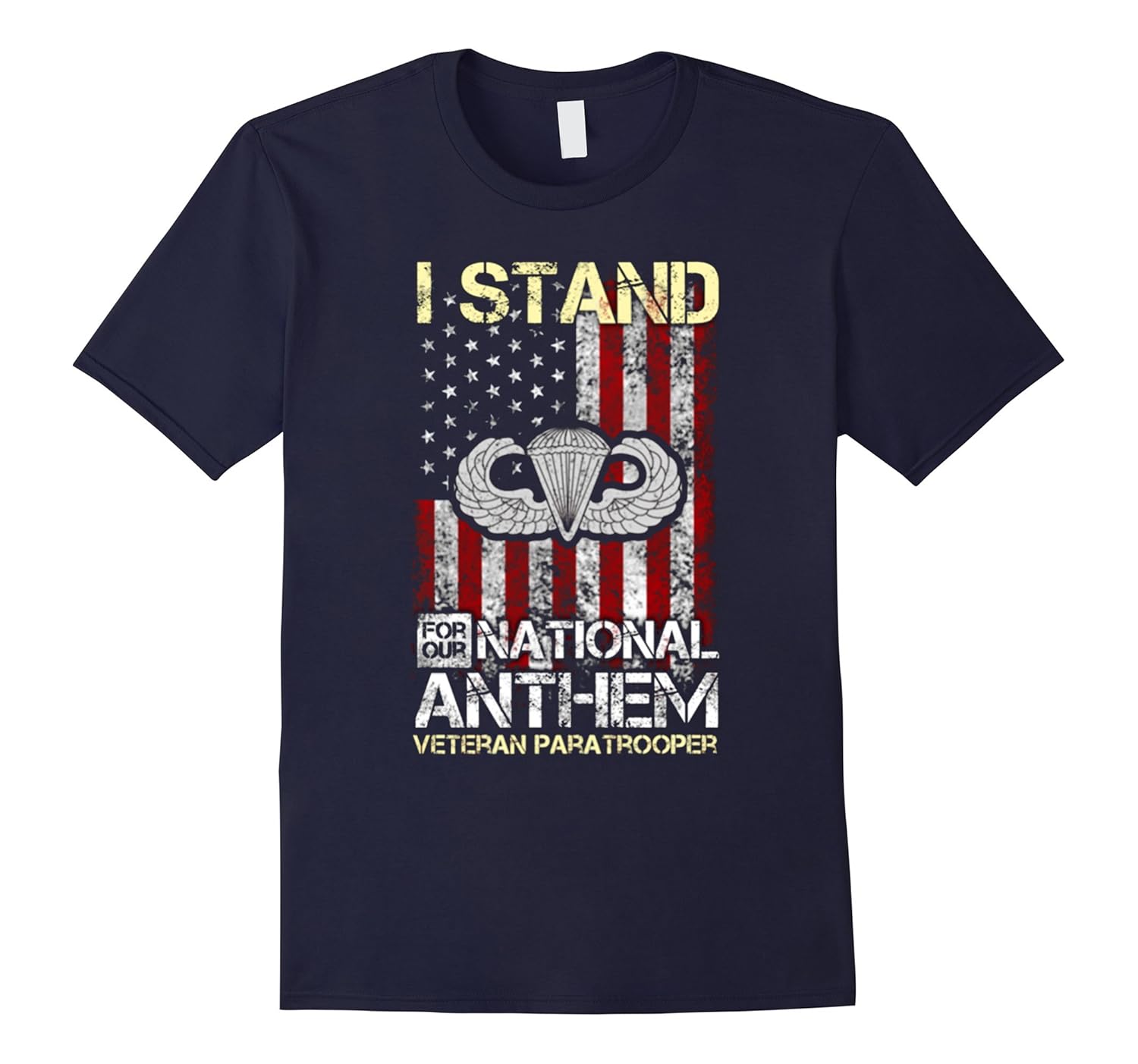 U.S. Paratrooper - I stand for our national anthem Tshirt-Rose