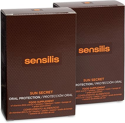 Sensilis Sun Secret - Complemento Alimenticio de Protección Solar vía Oral - Pack de 2 cajas de 30 Cápsulas: Amazon.es: Belleza