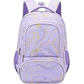 abshoo Marble Lightweight Kids Backpack For School Girls Elementary Kindergarten Bookbag School Bags (Marble Purple)