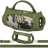 XEGIMOR Silicone Cover Case for JBL Charge 6 Portable Bluetooth Speaker Accessories, Charge 6 Speaker Protective Case with Shoulder Strap (Green Cover)