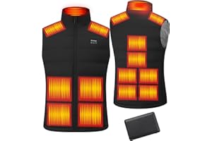 WaooHeat Heated Vest for Men Women 15 Heating Zones Lightweight Eletric Rechargeable Heating Vests Jacket with Battery Pack
