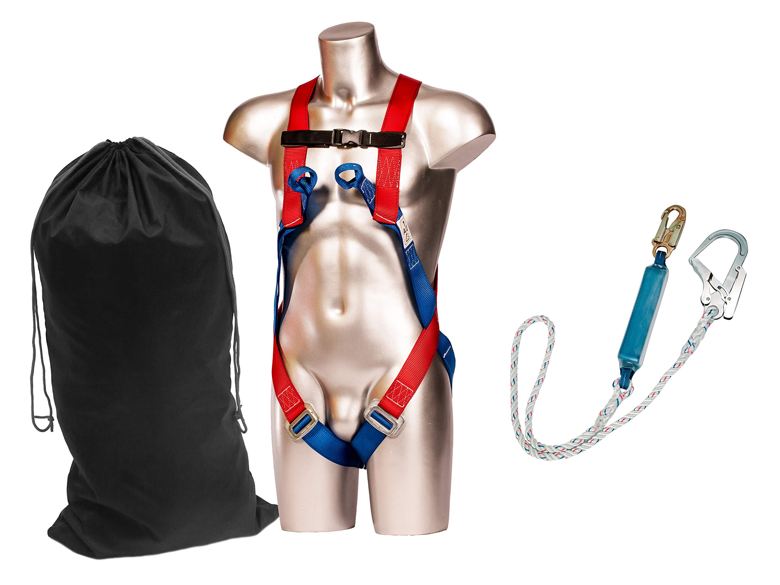 Fall Protection Kit, Industrial Fall Protection Set Fall Protection with Nylon Pouch with Drawstring, CE Certified