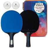 RACKET STOP Flow Table Tennis Set 2 Performance Ping Pong Paddles with 2 Balls Balanced Control, Spin &amp; Speed Multi-Ply Wood Blades Indoor &amp; Outdoor Play Recreational to Intermediate Players