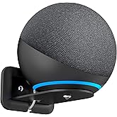 PlusAcc Wall Mount for 4th Gen - Space-Saving Stand Shelf Compatible with Google Home Mini & 4th Generation, Metal Bracket with Cable Management(Black)