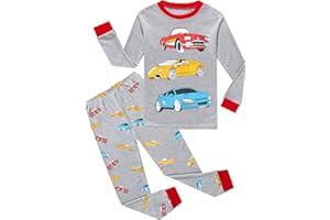 CM-KID Little Boys Pajamas Toddler Boys Clothes Monster Truck Sleepwear Cotton 2 Pieces Pjs Kids Jammies Sets 2-7T