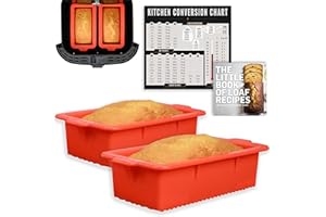 INFRAOVENS Air Fryer Silicone Loaf Pans for Baking, Non-Stick Bread Cake Pan, 8 inch Airfryer Bakeware Sets, Meatloaf Brownie Corn, Fits Instant Pot, Ninja Foodi, Cosori, Chefman, Power XL, Dash, BPA Free