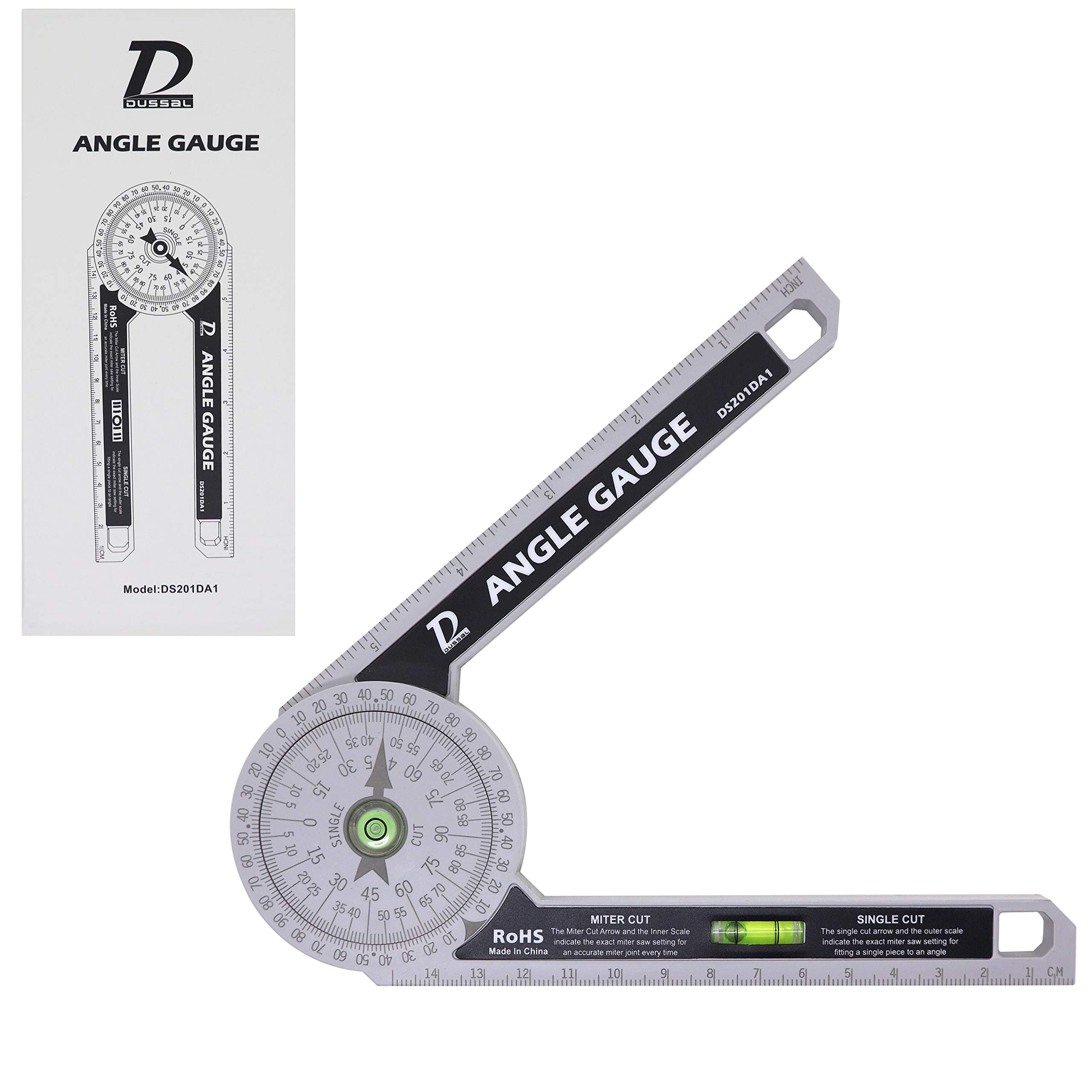 Angle Finder 360 Degree Miter Saw Protractor with Measuring scales in INCH｜MM, Inside & Outside Miter Angle Finder for Carpenters, Plumbers and All Building Trades