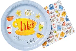 Silver Buffalo Gilmore Girls Paper Napkin and Plate Party Pack, 32 Count
