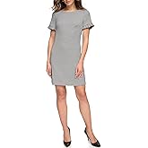 Tommy Hilfiger Womens Pleated Short Sleeve Scuba Dress