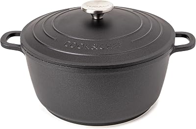 Nuovva Non-Stick Aluminium Pot with Lid 4L 24cm Deep Dutch Oven