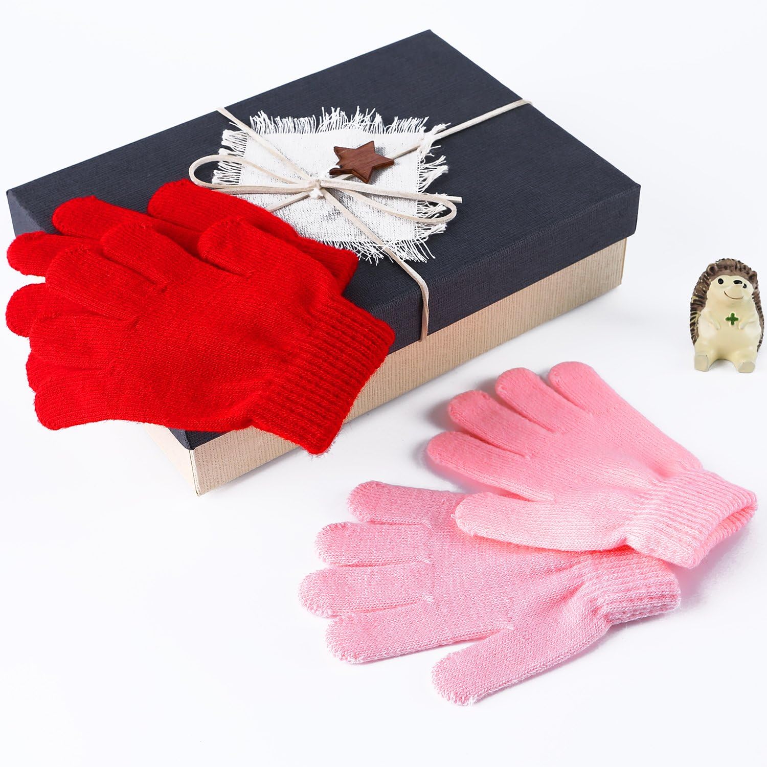 Cooraby 12 Pairs Kid's Winter Magic Gloves Children Stretchy Warm Magic Gloves Boys or Girls Knit Gloves (12 Mixed Color): Clothing