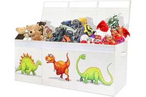 ANNKIE Toy Box for Boys, Toy Chest for Boys,Sturdy & Foldable, Removable Divider Storage Bins, Large Kids Toy Storage Organizer for Nursery Room, Playroom, Closet, Home Organization, 40.6X14X16.5 Inch