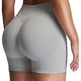 Aoxjox Seamless Biker Shorts for Women Impact Hidden Scrunch Low Waisted Athletic Yoga Short 3.5"/4.5"/5"/6"