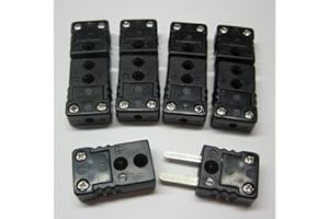 MN MEASUREMENT INSTRUMENTS Mini J-Type Thermocouple Wire Connector, Cable Connector, 5 Sets Pairs Male and Female Plugs