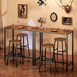 HOOBRO Bar Table with Charging Station, Rectangular