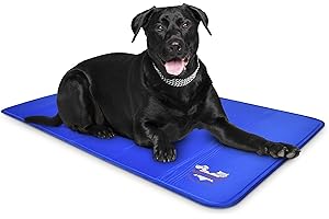 Arf Pets Dog Cooling Mat 35” x 55” Pad for Kennels, Crates & Beds, Non-Toxic, Solid Self Cooling Gel .No Fridge or Electricity Needed