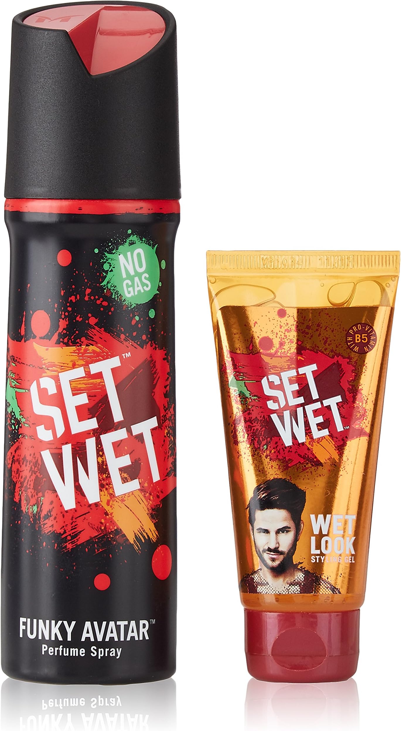 Set Wet Funky Avatar Perfume Spray, 120ml and Set Wet Hair Gel Wet Look, 50 ml Combo Pack