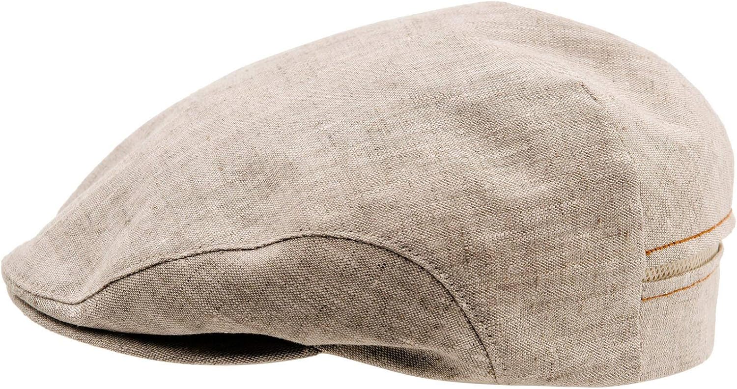 Sterkowski Derby Flatcap | 100% Leinen Super Leicht Schiebermütze Herren Sommer Flat Cap mit ...