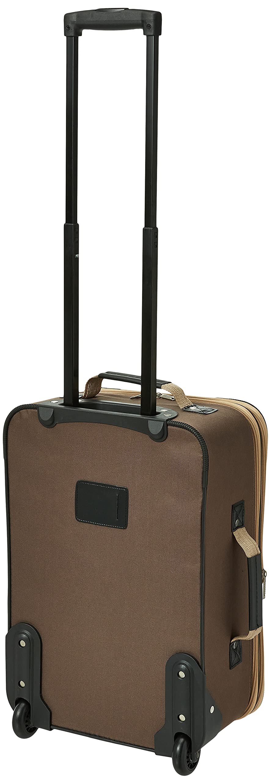 Rockland Fashion Softside Upright Luggage Set,'Expandable,Lightweight,Telescopic Handle,Wheel, Brown, 2-Piece (14/19)