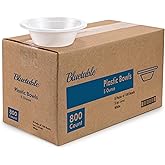 Bluetable 5 oz Bowls Plastic Small Bulk Case Pack (800 Count) Disposable Bowl White – for Party Dessert Mini Bowls Soup & Horderves Great for Paint Project Small Bulk [800 Pack/Case]