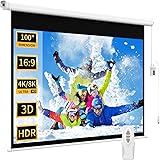 WASJOYE Motorized Projector Screen 100" - 8K