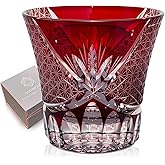 SANMENMO Hand Blown Crystal Whiskey Glass, 8.5Oz Edo Kiriko Style Cut Rocks Glass, Japanese-Inspired Luxury Lowball for Whisky, Bourbon & Spirits – Celebrate the Moment