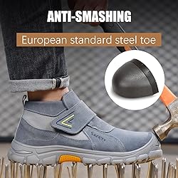 GLANOUDUN Welding Work Boots for Men Slip on Work