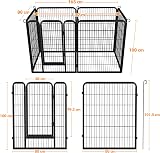 Yaheetech Dog Playpen 6 Panel 100cm Height Heavy Duty Fence for Garden Yard view 8