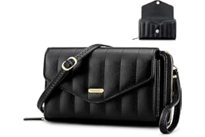 RONSIN Women Crossbody Wallet Purse, RFID Card Holder Wristlet Clutch 2 Straps