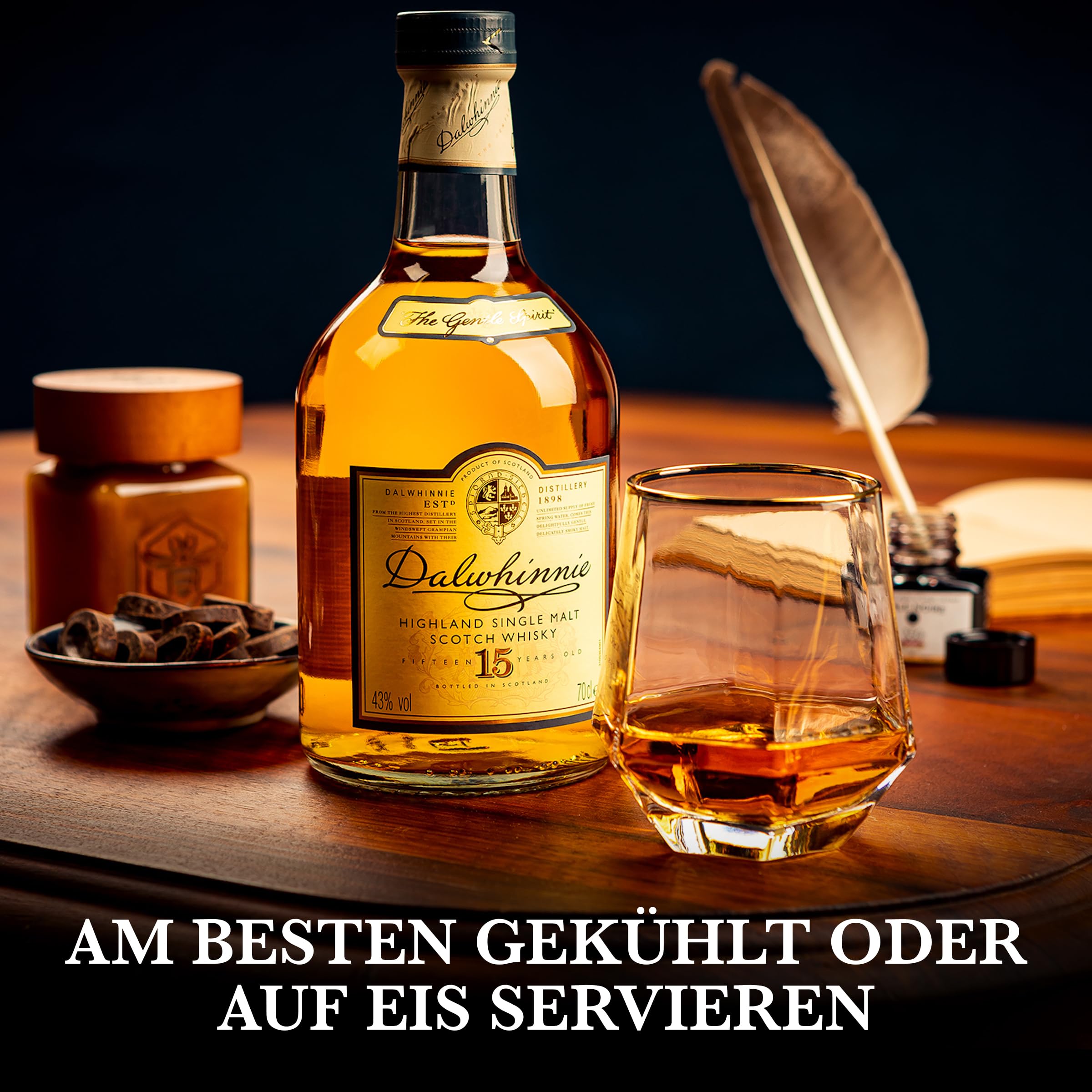 Dalwhinnie 15 Jahre, mit Geschenkverpackung, handgefertigt in den schottischen Highlands, aromatischer Single Malt Scotch Whisky, mit weichen Heidekraut- und Honignoten, 43% vol, 700 ml Einzelflasche 7