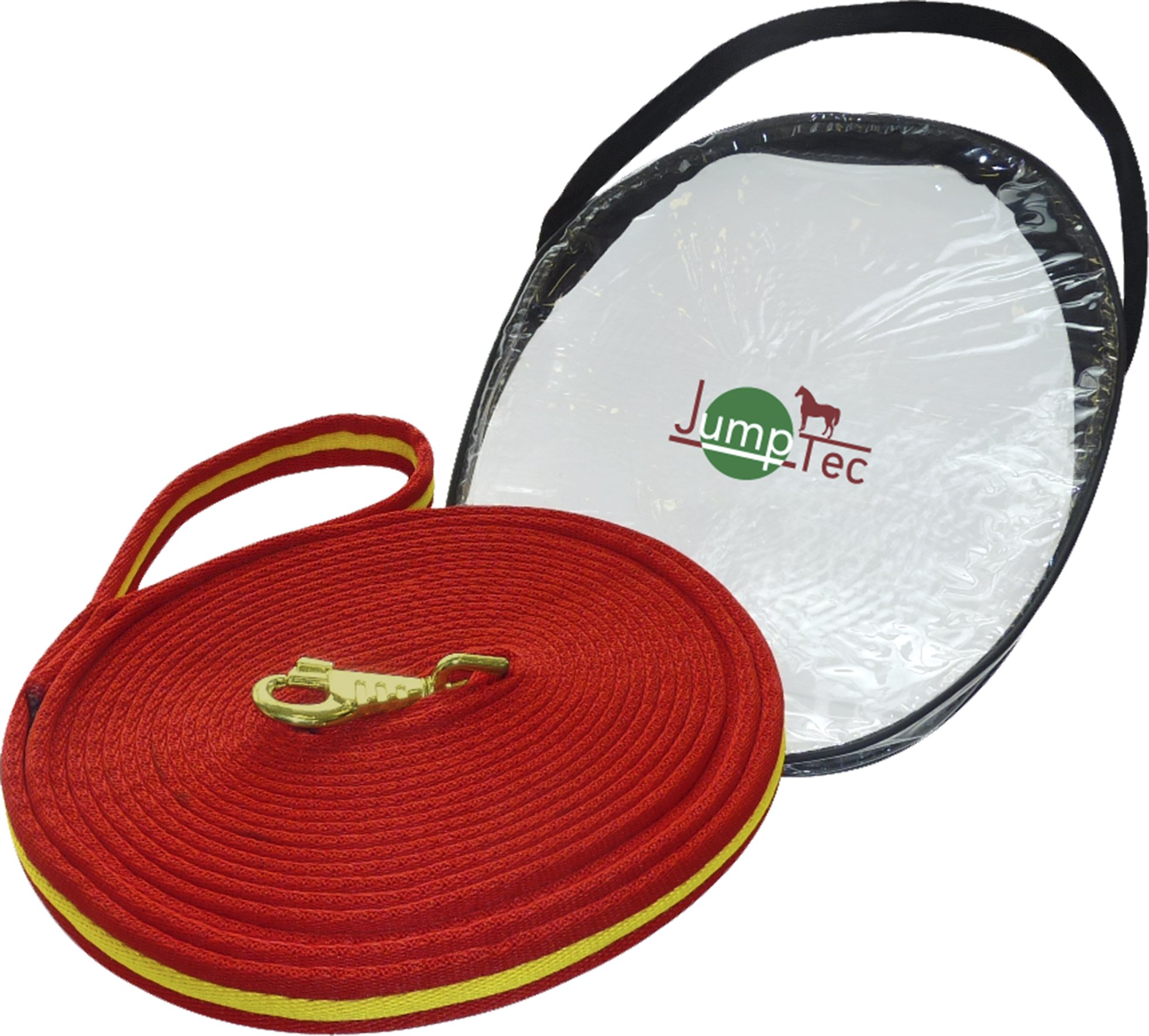 Jumptec Unisex Adult 520108 Padded Lunging Rein - Red/Yellow, 8 m