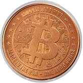 Bitcoin Crypto Collectible 1 oz 99.9% Pure Copper Round in Capsule