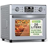 NutriChef 26L Electric Air Fryer Oven | 1700W Countertop Rotisserie & Air Fryer | 360° Rotating Feature | 10 Digital Menu Pre