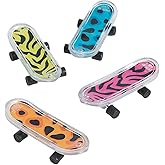 Fun Express Sassy Print Mini Skateboards – Colorful Assorted Toy Vehicles for Kids – Great for Party Favors Collectibles Stocking Stuffers & Creative Play – Unique Designs for Display Fun – 36 Pieces