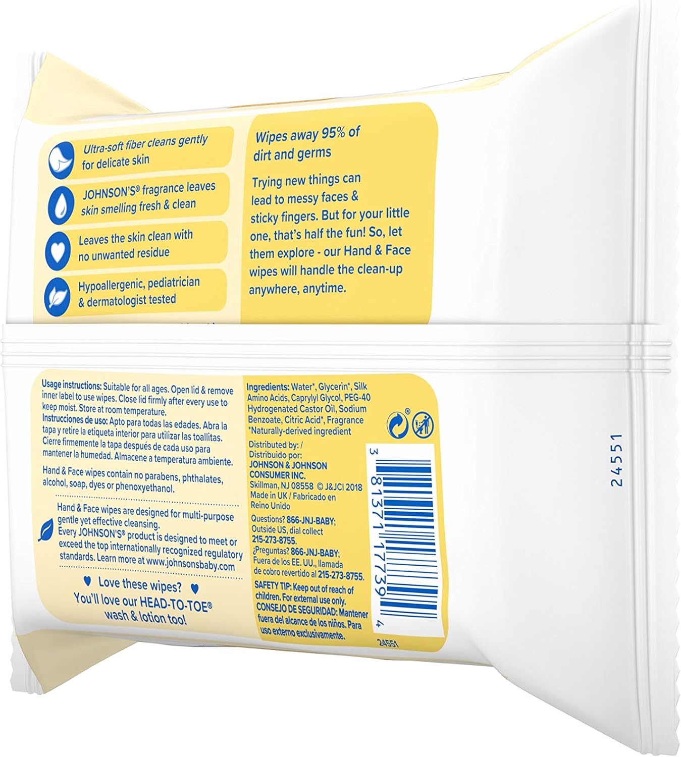 johnson baby face wipes