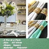 Aisszhao Silver Gray Dinner Cloth Napkins, 4 Pack, 48x48cm, Hotel Quality view 3