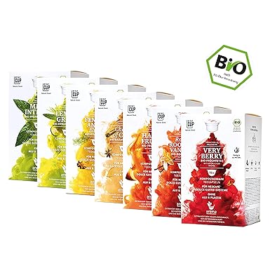 Früchte- und Kräutertee Box - 7 x 16 BIO Teekapseln von My-TeaCup | Kompatibel mit Dolce Gusto®-Maschinen | 100% kompostierba