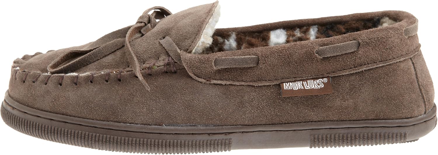 | MUK LUKS Men's Paul Printed Berber Suede Moccasin Slipper | Slippers