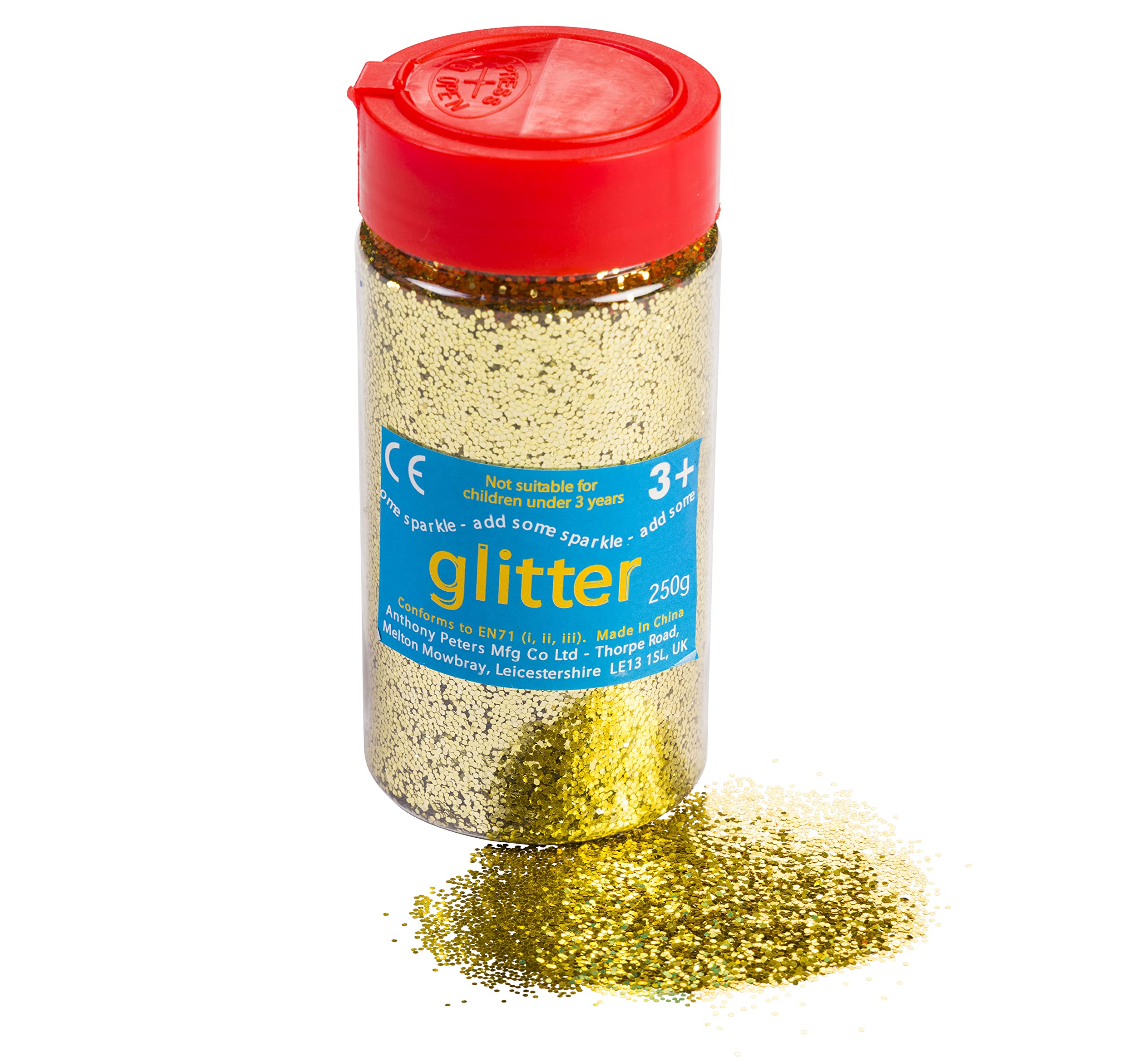 Glitter | 250gram tub with Easy Pouring, resealable lid | Glitter Art | Gold