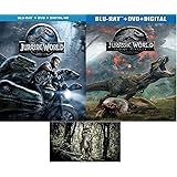 Jurassic World One 1 & Jurassic World Two 2 Fallen Kingdom Double Feature 2 Blu Ray Set Chris Pratt Includes Velociraptor Glo