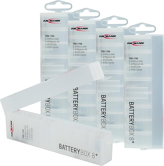 ANSMANN 5 x Caja para 8 Pilas AA/AAA Micro batería y SD-Tarjetas: Amazon.es: Electrónica